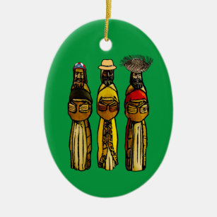 Puerto Rican Three Wise Men Ceramic Ornament