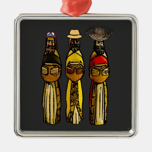 Puerto Rican Three Wise Men Metal Ornament