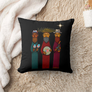 Puerto Rican Three Wise Men – Parranda Throw Pillow