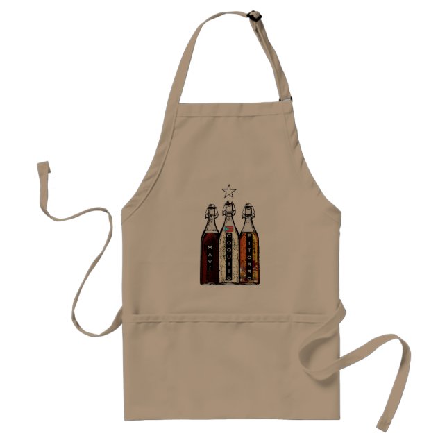 Puerto Rican Traditional Drinks 100% Boricua  Adult Apron (Front)