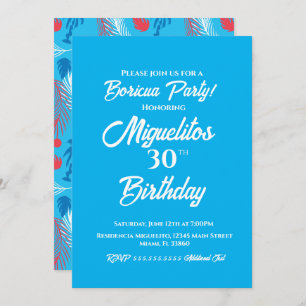Puerto Rican Tropical Hispanic Birthday Party Invitation