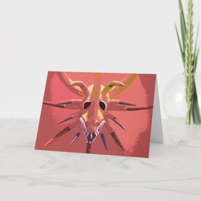 Puerto Rican vejigante mask greeting card (Front)