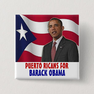 Puerto Ricans for Barack Obama Button
