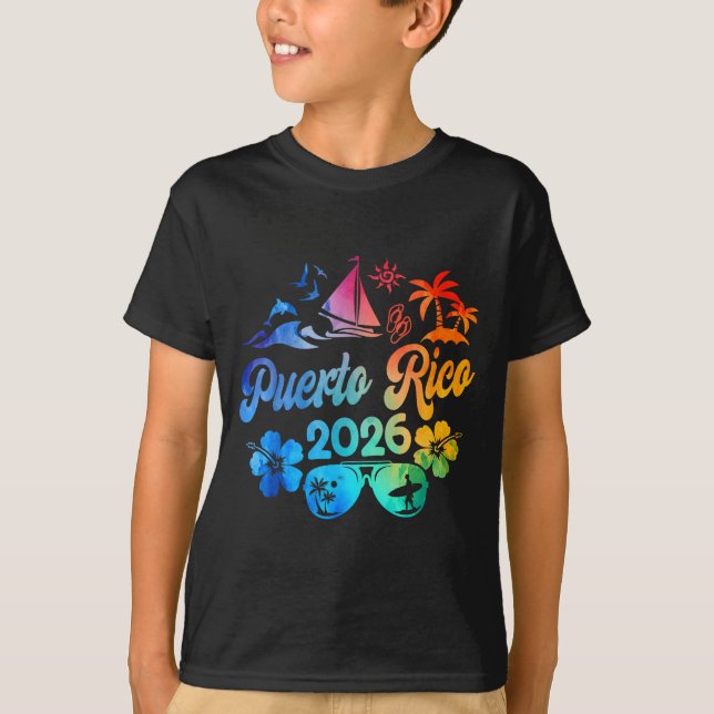 Puerto Rico 2026 Vacation Beach Tie Dye Trip Summe T-Shirt (Front)