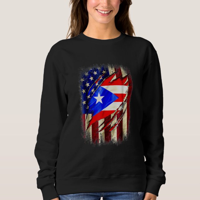 Puerto Rico american flag Sweatshirt (Front)