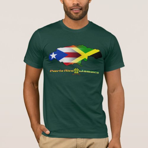 Puerto Rico and Jamaica Flag 2 T_Shirt