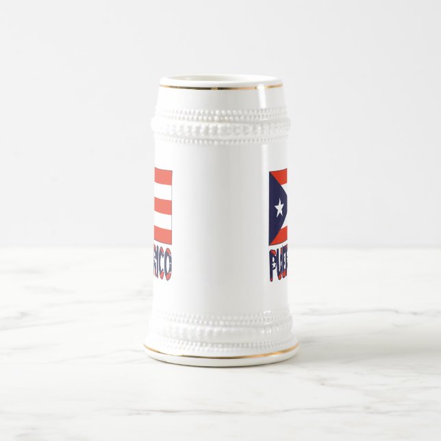 Puerto Rico and Puerto Rican Flag Beer Stein (Center)