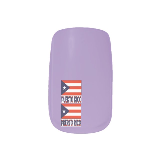 Puerto Rico and Puerto Rican Flag Minx Nail Wraps (Left Thumb)