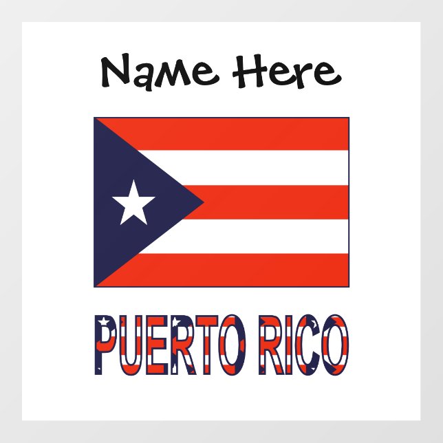 Puerto Rico and Puerto Rican Flag Personalized Floor Decals (Front)