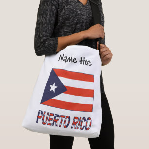 Puerto Rico and Puerto Rican Flag with Your Name Crossbody Bag
