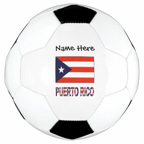 Puerto Rico and Puerto Rican Flag with Your Name S Soccer Ball