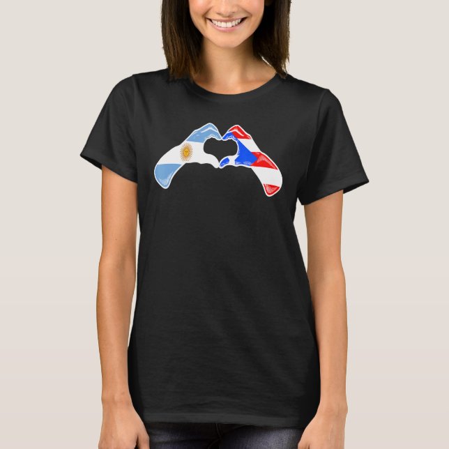 Puerto Rico Argentine Flag Puerto Rican Argentinia T-Shirt (Front)