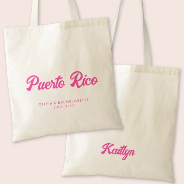 Puerto Rico Bachelorette Party Personalized Tote Bag (Puerto Rica Bachelorette Party Tote Bag)