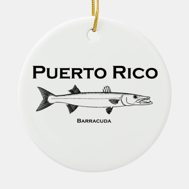 Puerto Rico Barracuda Ceramic Ornament (Front)