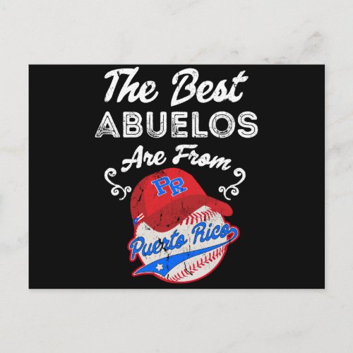 Puerto Rico Baseball Best Abuelo Fathers Day Postcard