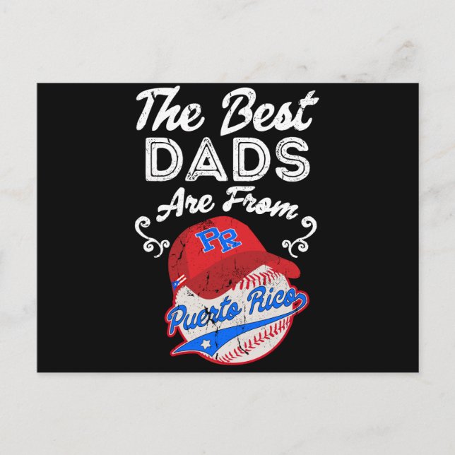 Puerto Rico Baseball Best Dad Fathers Day Postcard (Front)