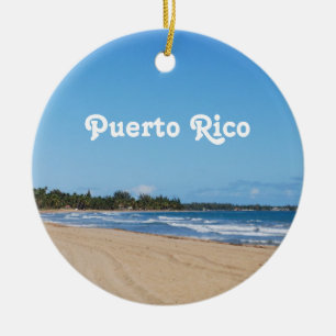 Puerto Rico Beach Ceramic Ornament