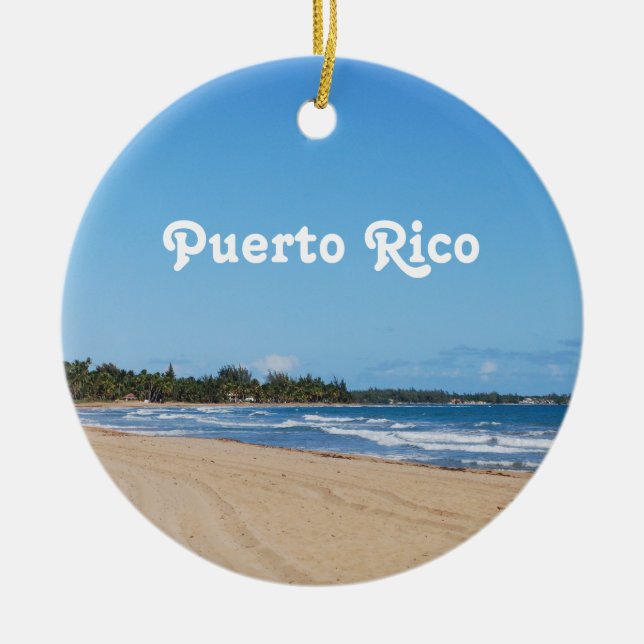 Puerto Rico Beach Ceramic Ornament (Front)