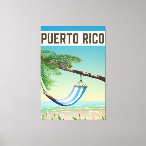 Puerto Rico Beach travel poster Canvas Print