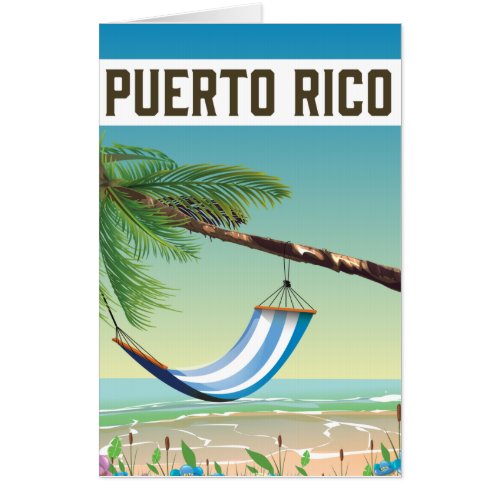 Puerto Rico Beach travel poster Card