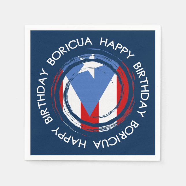 Puerto Rico Birthday Flag Napkins (Front)