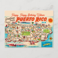 Puerto Rico Birthday Greeting Postcard
