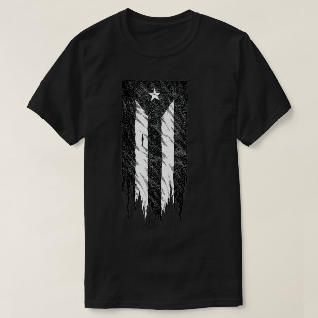 Puerto Rico Black Flag Premium  T-Shirt (Design Front)