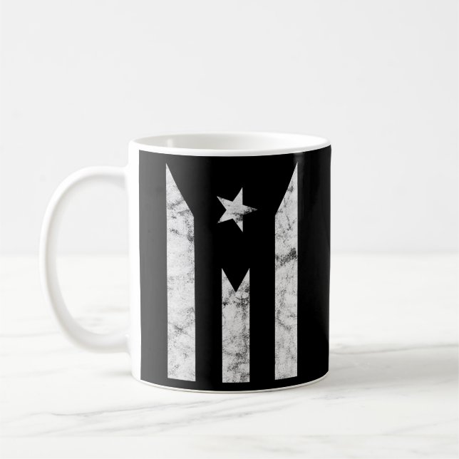 Puerto Rico Black Flag Puerto Rican Pride Independ Coffee Mug (Left)