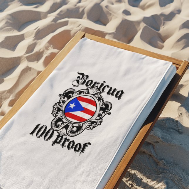 Puerto Rico Boricua 100 Proof Beach Towel (Creator Uploaded)