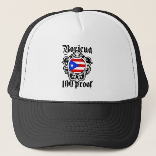 Puerto Rico Boricua 100 Proof Trucker Hat 