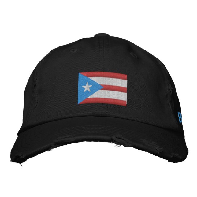 Puerto Rico Boricua Flag Embroidered Hat (Front)