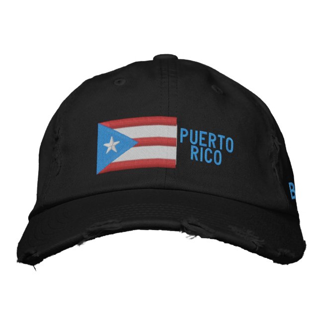 Puerto Rico Boricua Flag Embroidered Hat (Front)