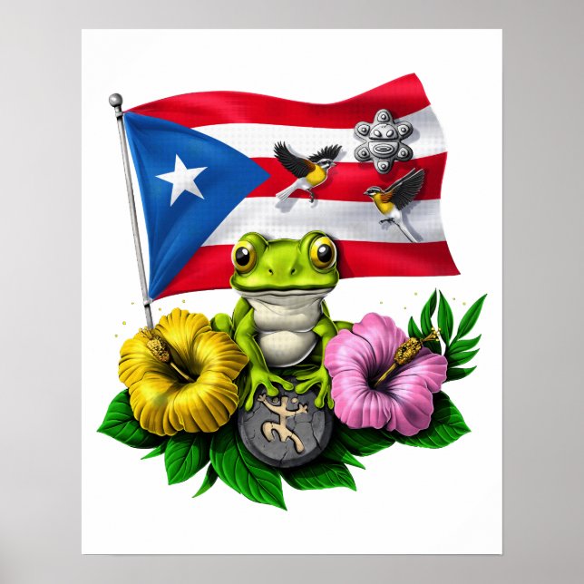 Puerto Rico Boricua Flag Poster (Front)