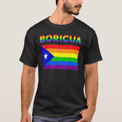 Puerto Rico Boricua Gay Pride Lgbt Rainbow 1 T_Shirt