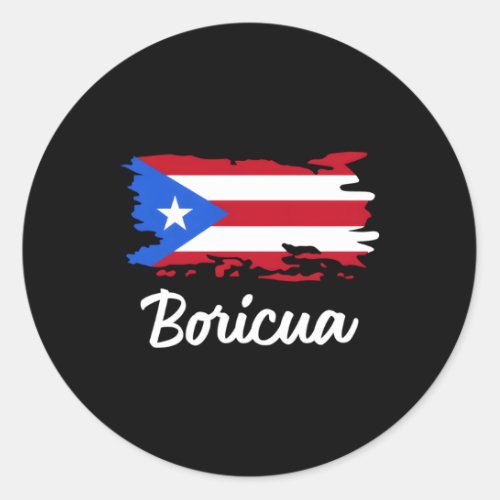 Puerto Rico Boricua Puerto Rican Flag Classic Round Sticker