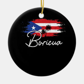Puerto Rico Boricua Puerto Rican Flag Pride Ceramic Ornament