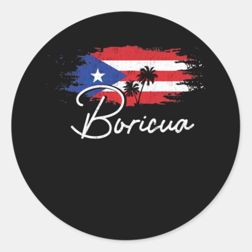 Puerto Rico Boricua Puerto Rican Flag Pride Classic Round Sticker