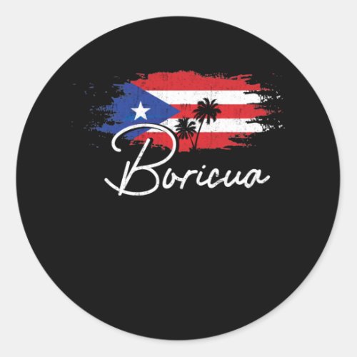 Puerto Rico Boricua Puerto Rican Flag Pride Classic Round Sticker