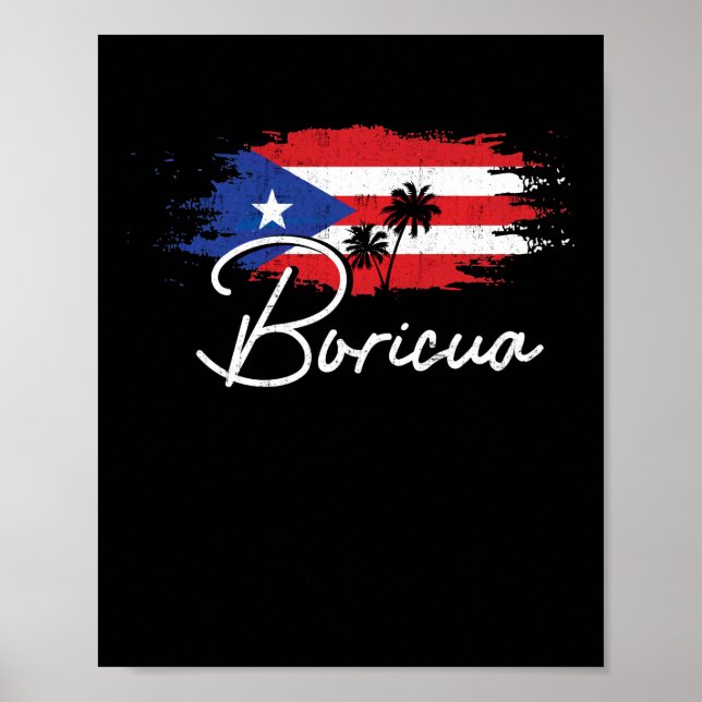 Puerto Rico Boricua Puerto Rican Flag Pride Poster (Front)