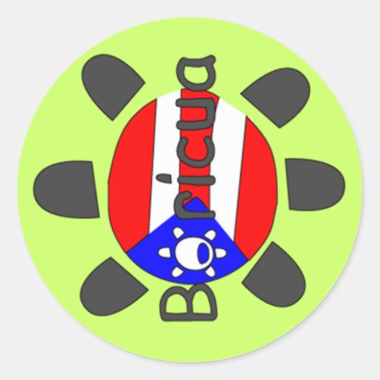 Puerto Rico Boricua Symbol Classic Round Sticker 1944
