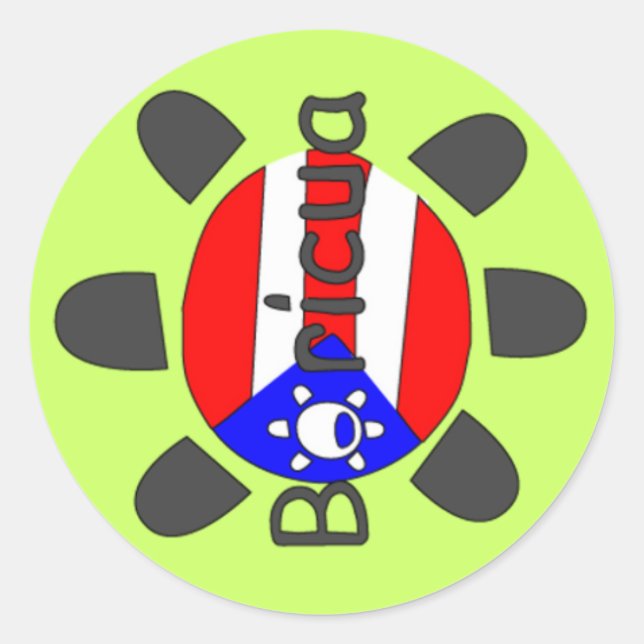 Puerto Rico Boricua Symbol Classic Round Sticker (Front)