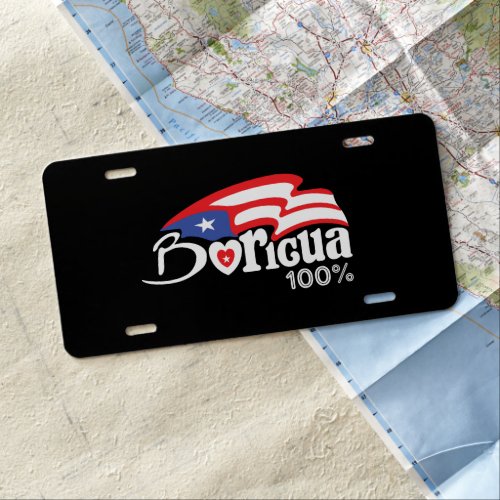 Puerto Rico Boricua T Shirt License Plate