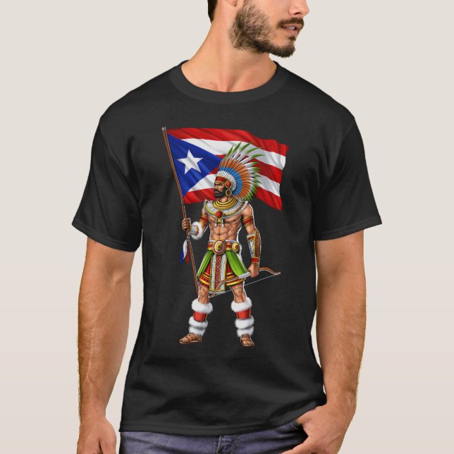 Puerto Rico Boricua Warrior T-Shirt (Front)