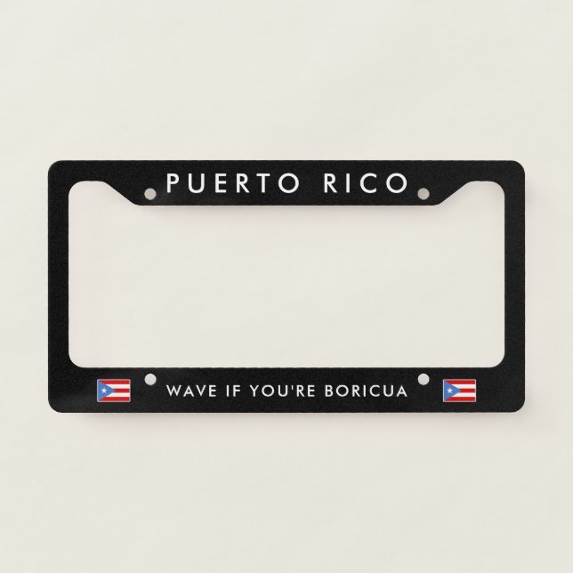 Puerto Rico Boricua Wave License Plate Frame (Front)