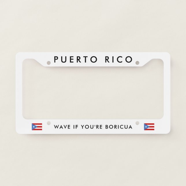 Puerto Rico Boricua Wave License Plate Frame (Front)