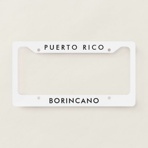 Puerto Rico Borincano License Plate Frame
