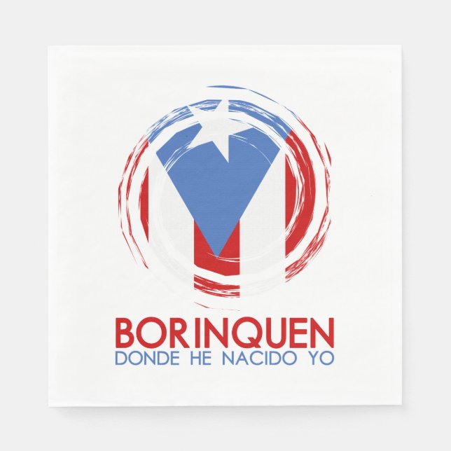 Puerto Rico Borinquen Paper Napkins (Front)