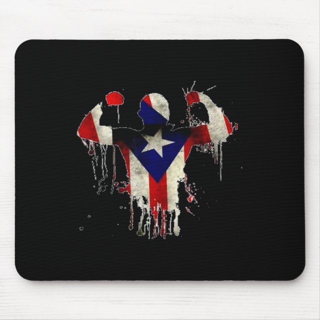 Puerto Rico Boxing Gloves Boxeo Shirt Ropa Uni  Mouse Pad (Front)