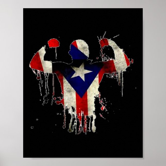 Puerto Rico Boxing Gloves Boxeo Shirt Ropa Uni  Poster (Front)