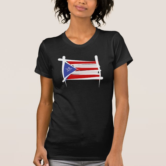 Puerto Rico Brush Flag T-Shirt (Front)